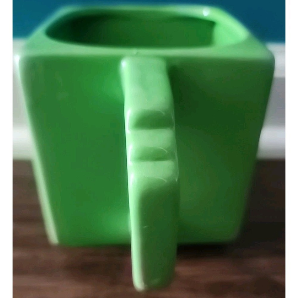 Minecraft Creeper Zak Square Ceramic Mug 8 oz Coffee Cup Mojang Jinx Green EUC - Picture 3 of 4